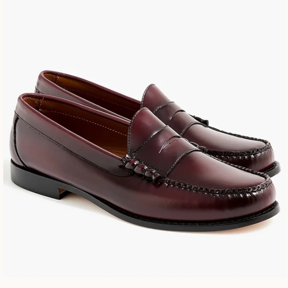 J. Crew Burgundy Winona NWT spazzolato Leather Loafers